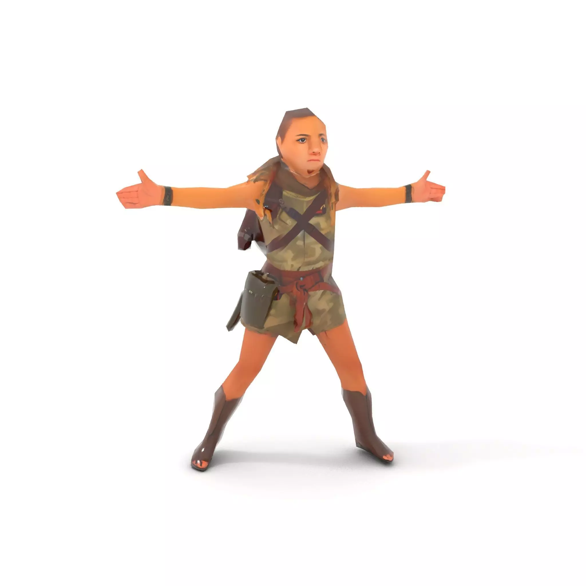 Elven Scout Costume model pack Low-poly 3D model_8