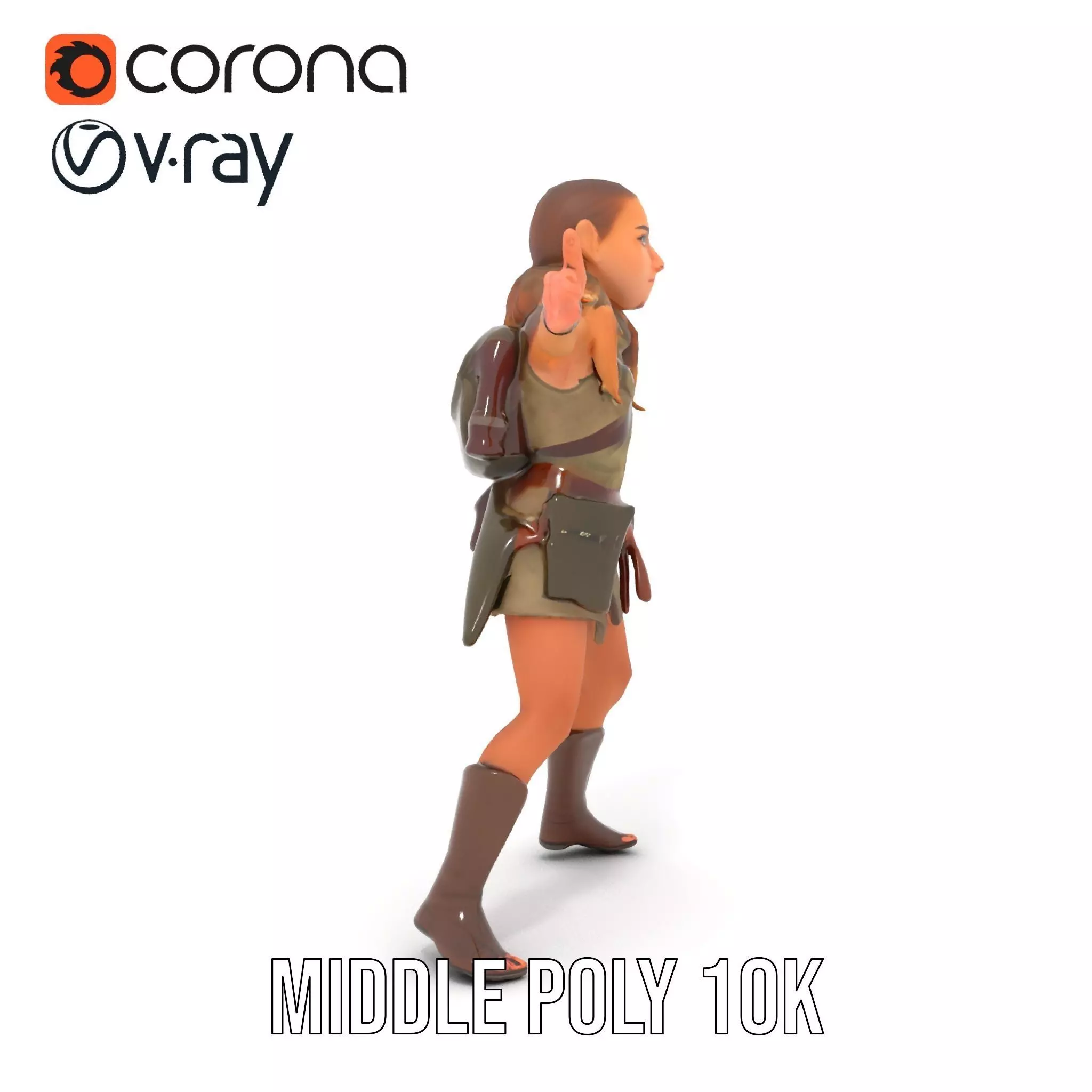 Elven Scout Costume model pack Low-poly 3D model_14