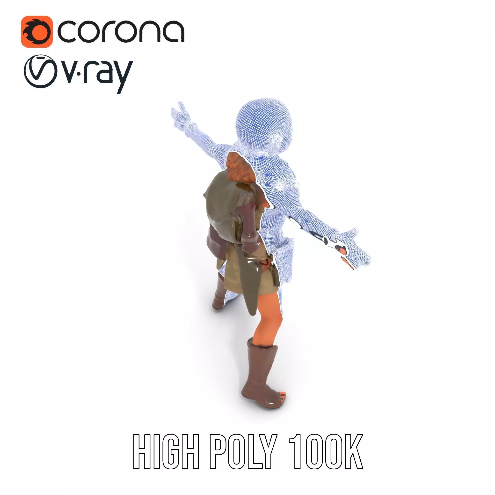 Elven Scout Costume model pack Low-poly 3D model_34