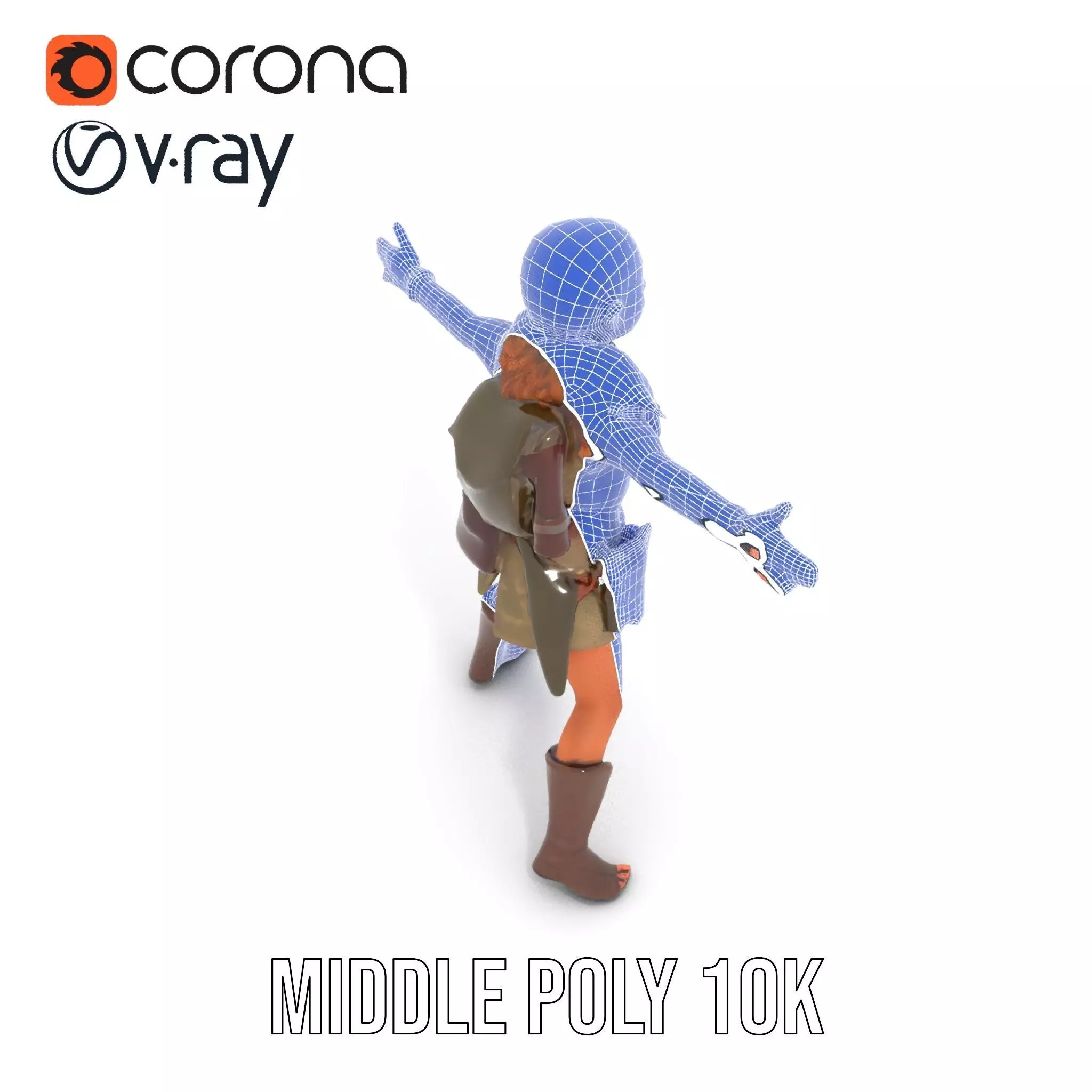 Elven Scout Costume model pack Low-poly 3D model_17