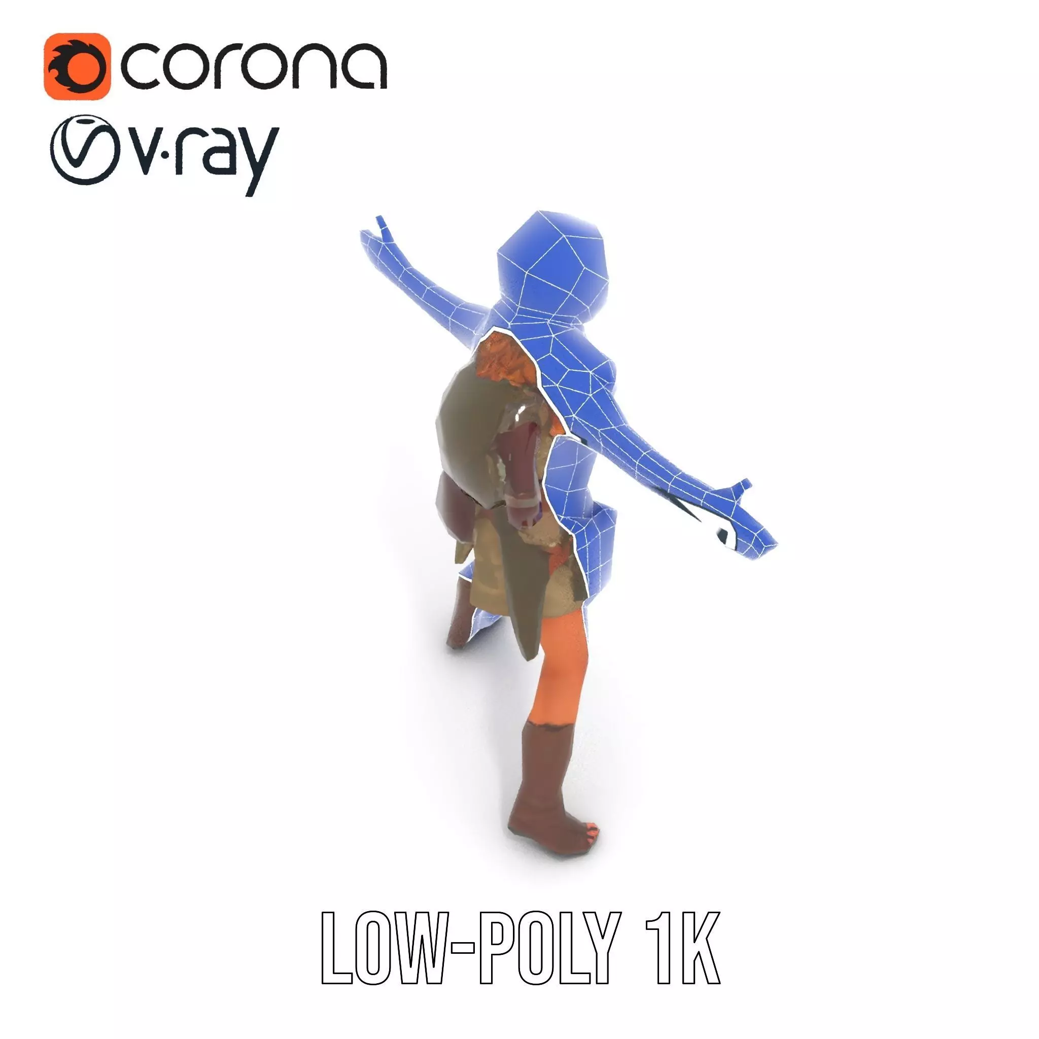 Elven Scout Costume model pack Low-poly 3D model_23