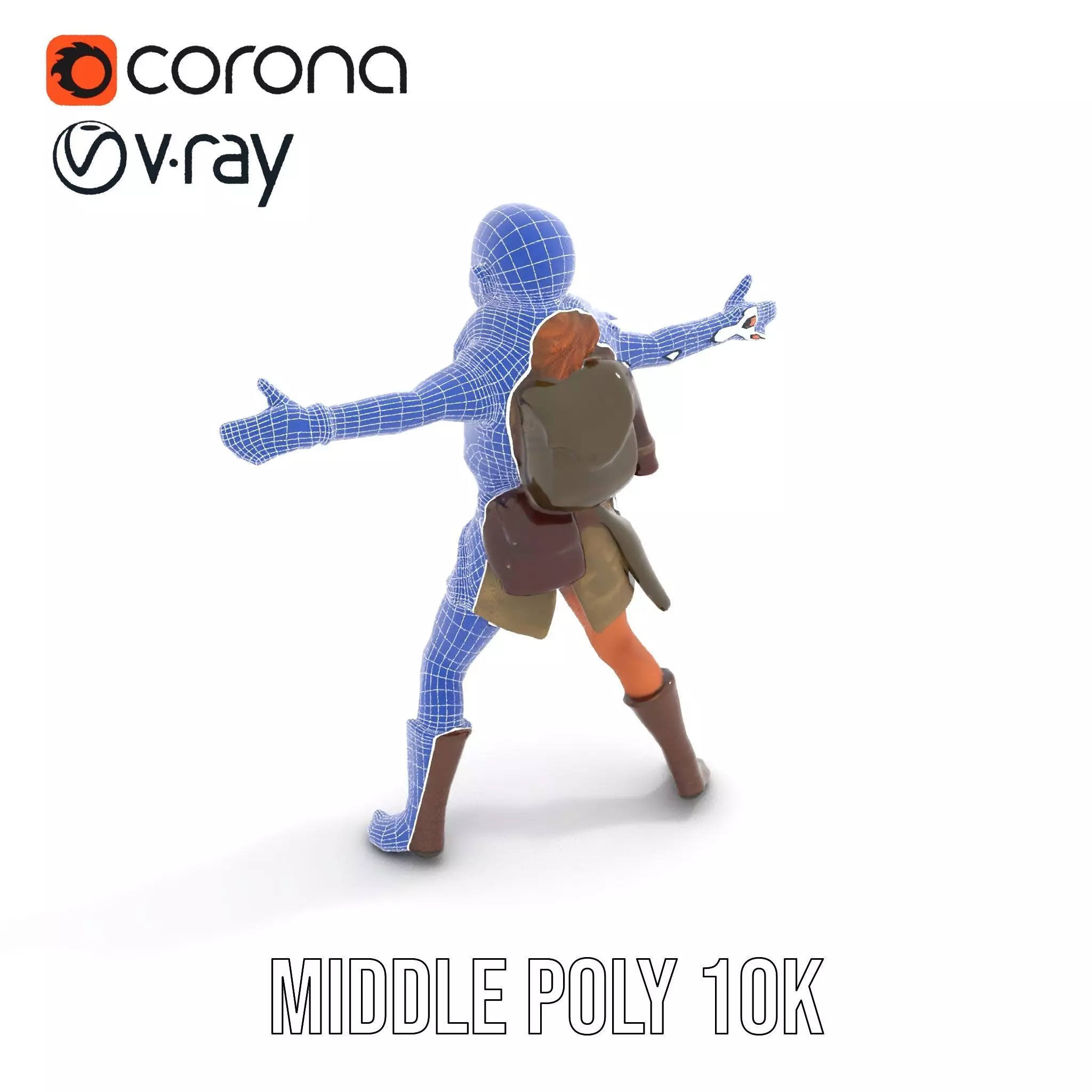 Elven Scout Costume model pack Low-poly 3D model_7