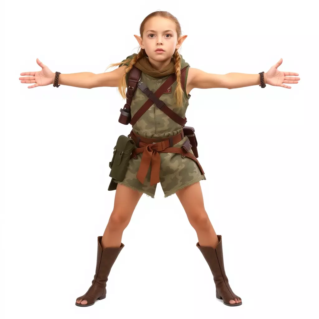 Elven Scout Costume model pack Low-poly 3D model_3