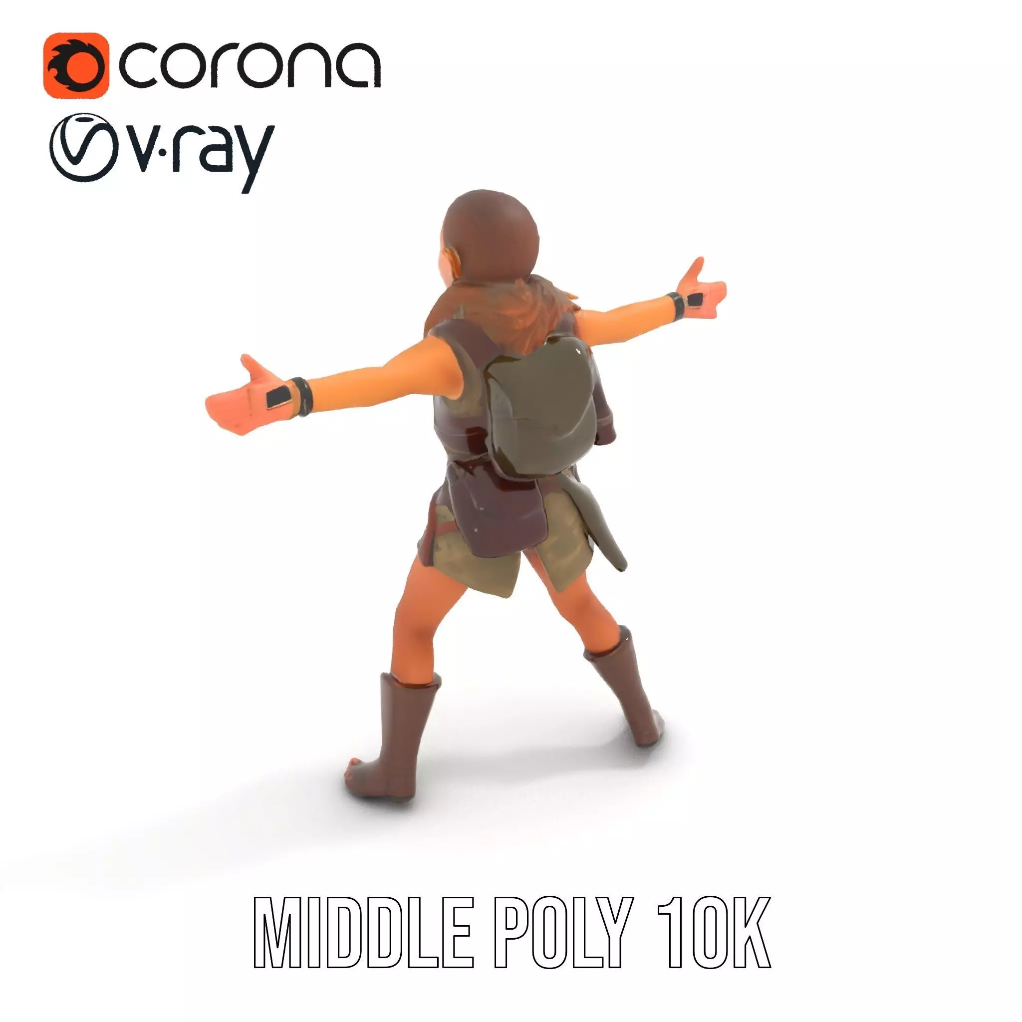 Elven Scout Costume model pack Low-poly 3D model_19