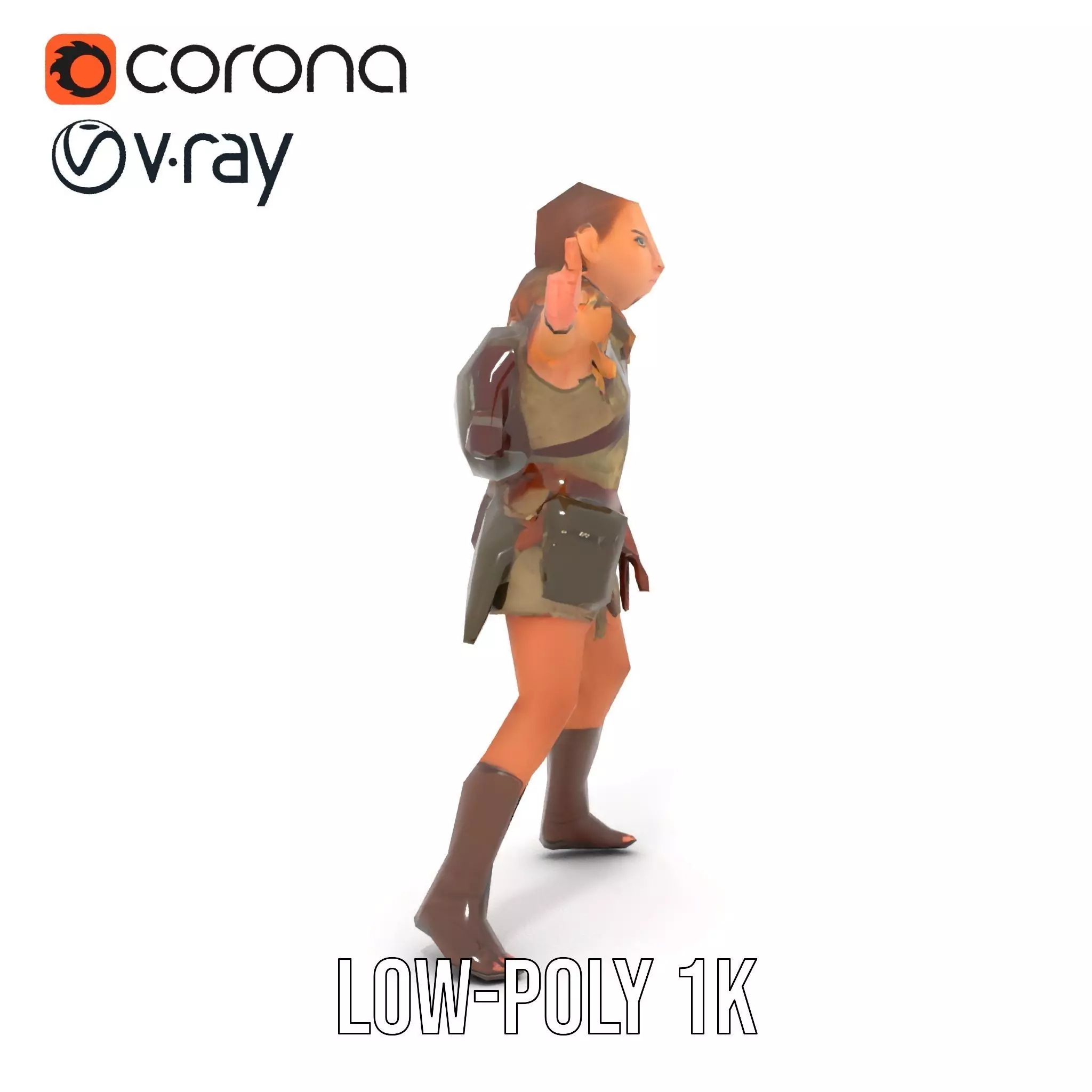 Elven Scout Costume model pack Low-poly 3D model_20