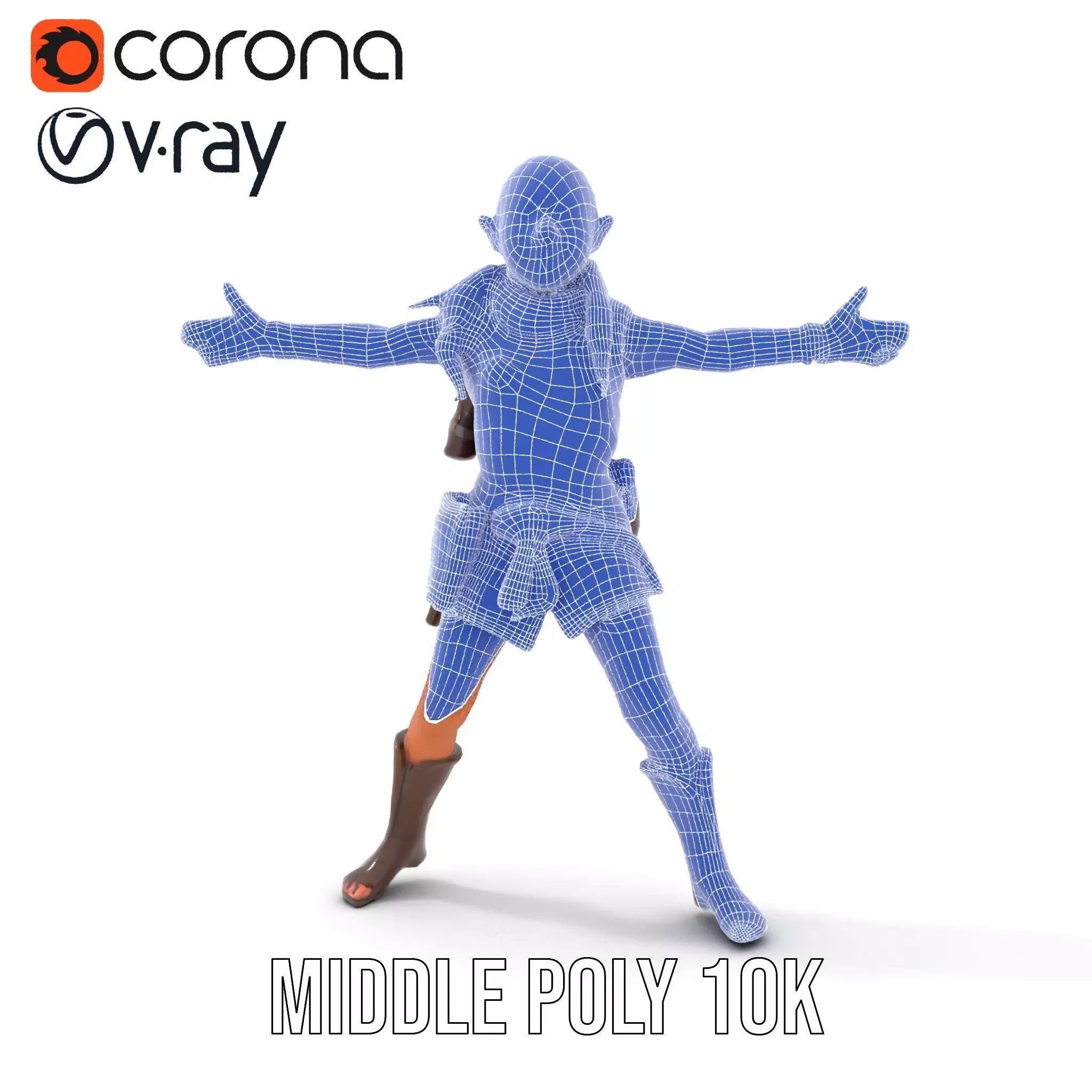 Elven Scout Costume model pack Low-poly 3D model_31