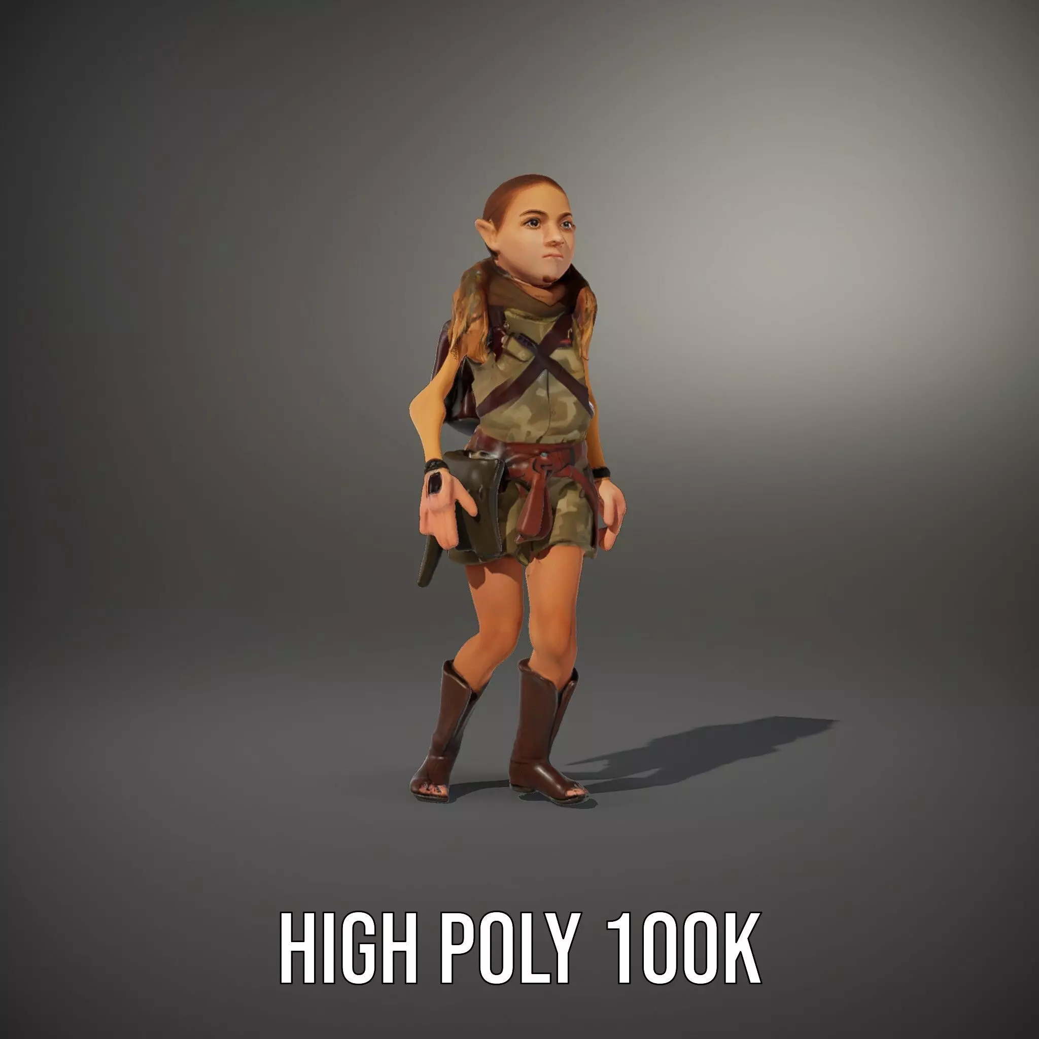 Elven Scout Costume model pack Low-poly 3D model_13