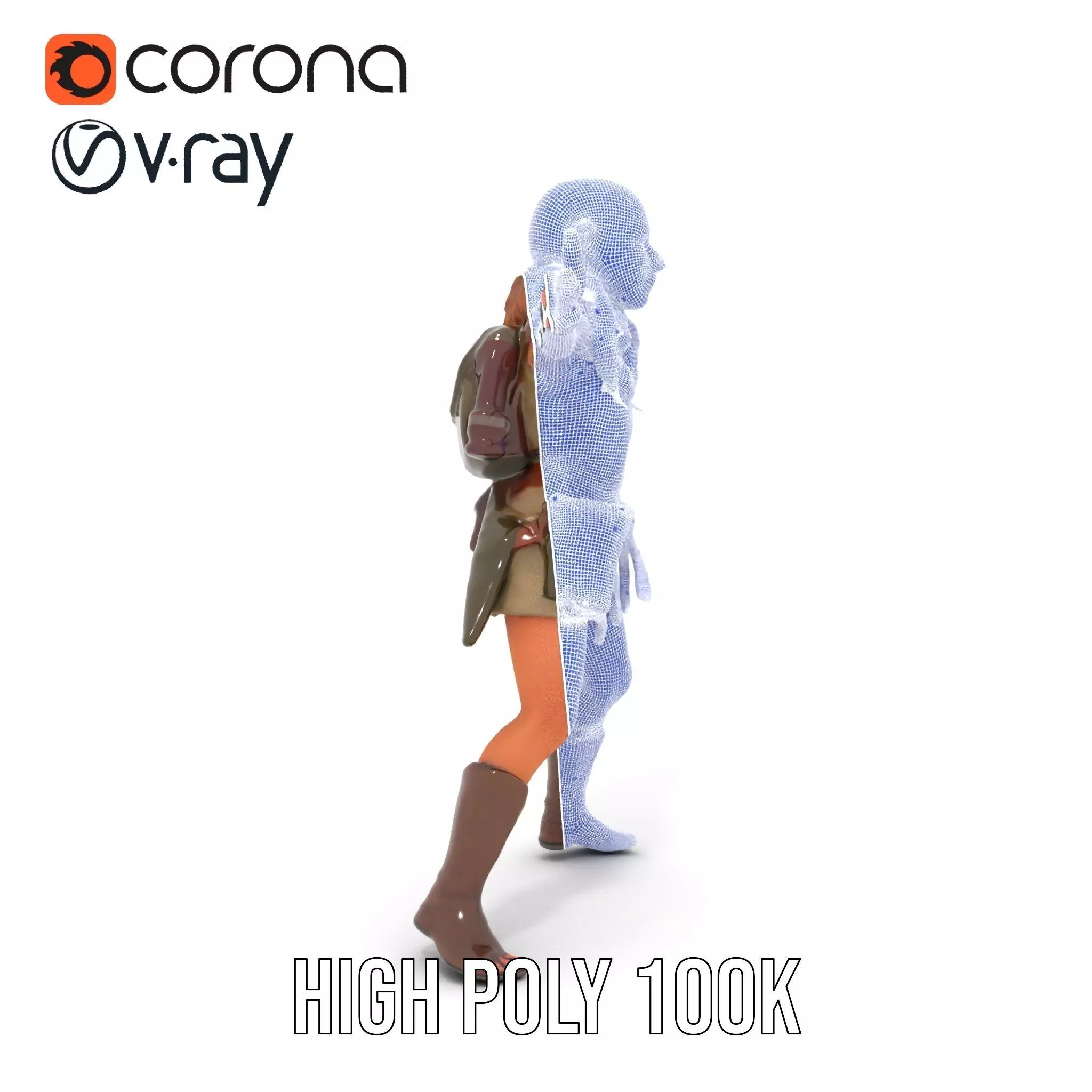 Elven Scout Costume model pack Low-poly 3D model_35