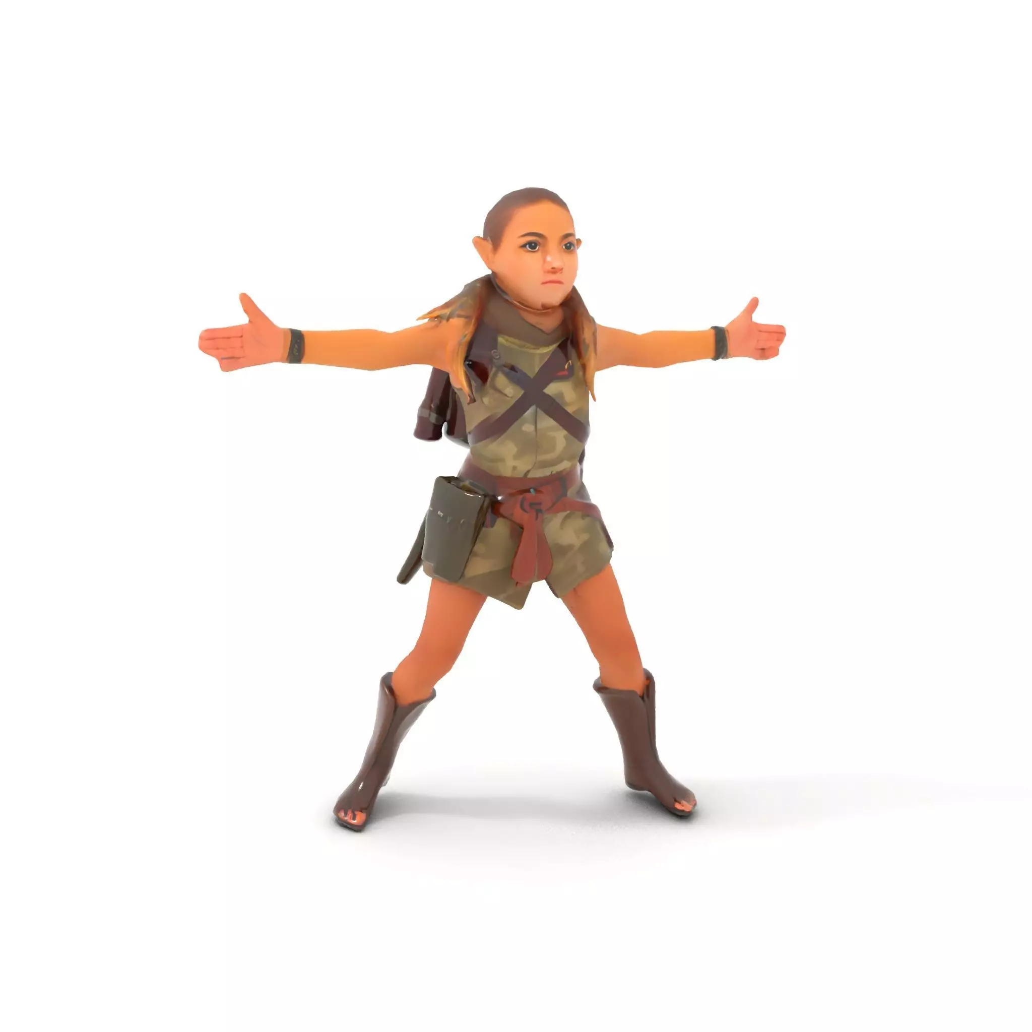 Elven Scout Costume model pack Low-poly 3D model_11