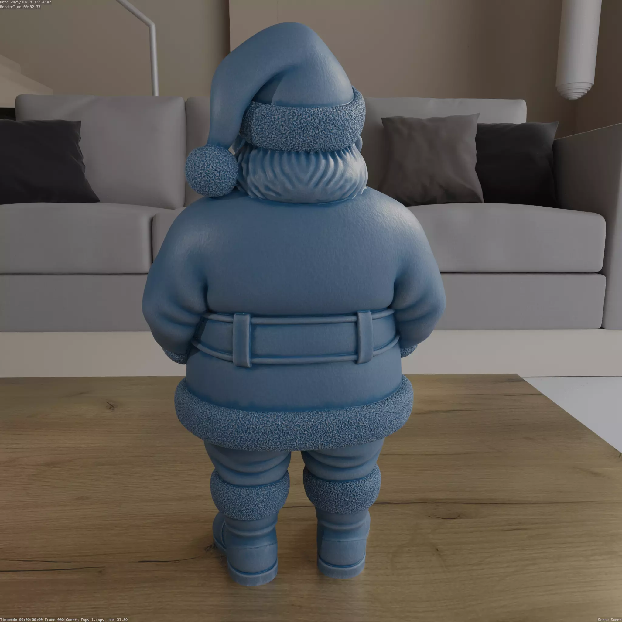 Santa 3D Model STL Christmas Decor Print blender sculpted 3D print model_3