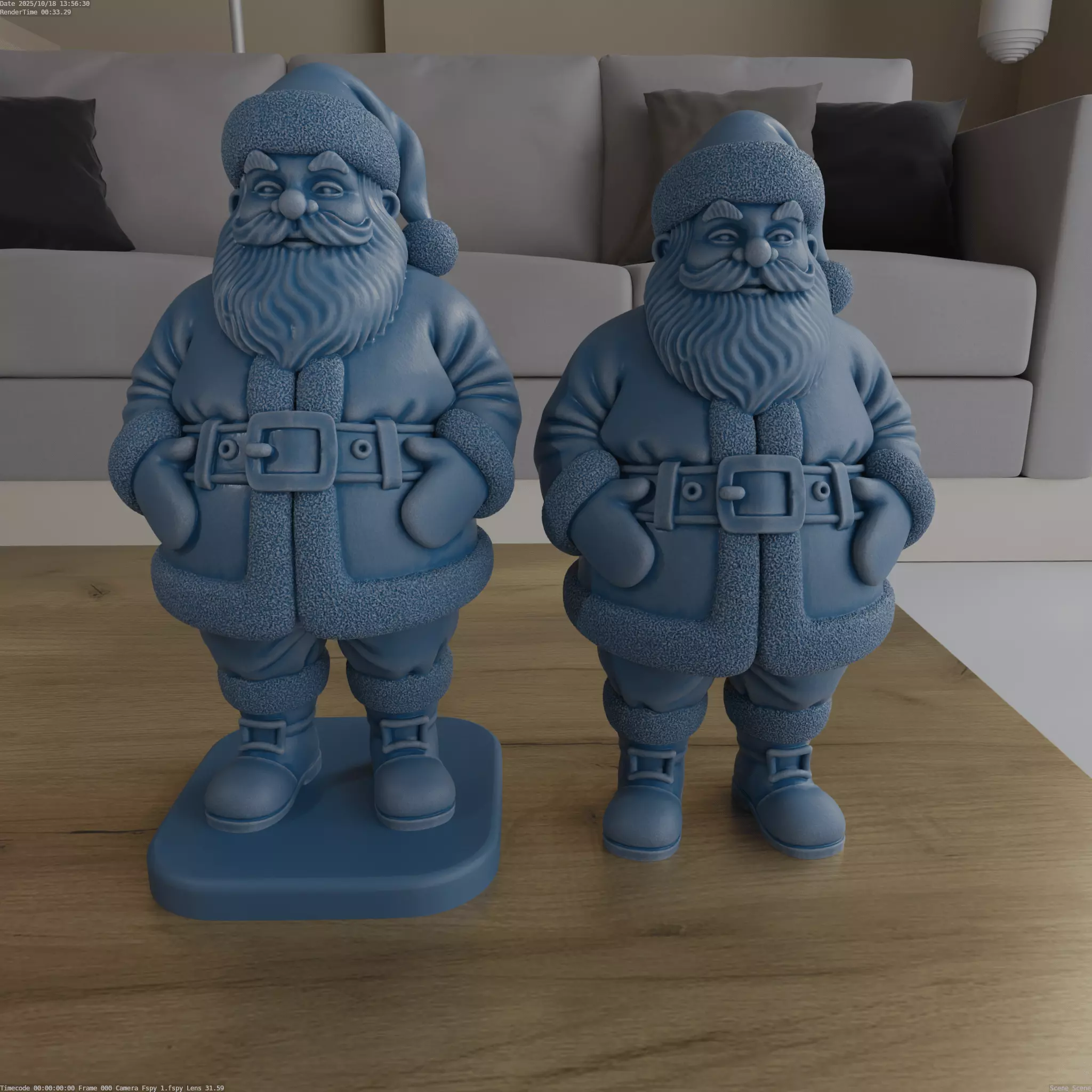 Santa 3D Model STL Christmas Decor Print blender sculpted 3D print model_0