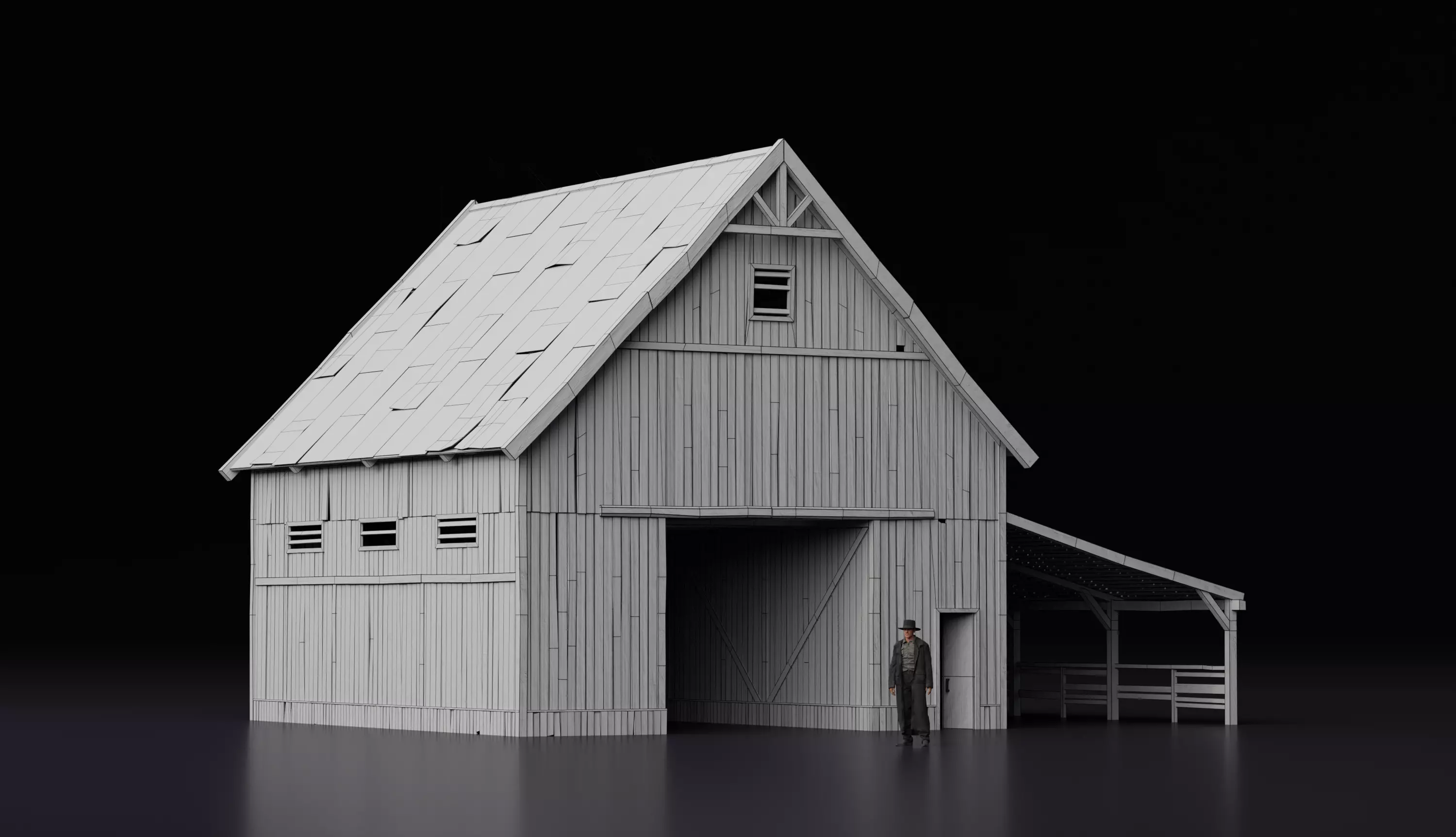 Wild West Building Barn A 3D model_1