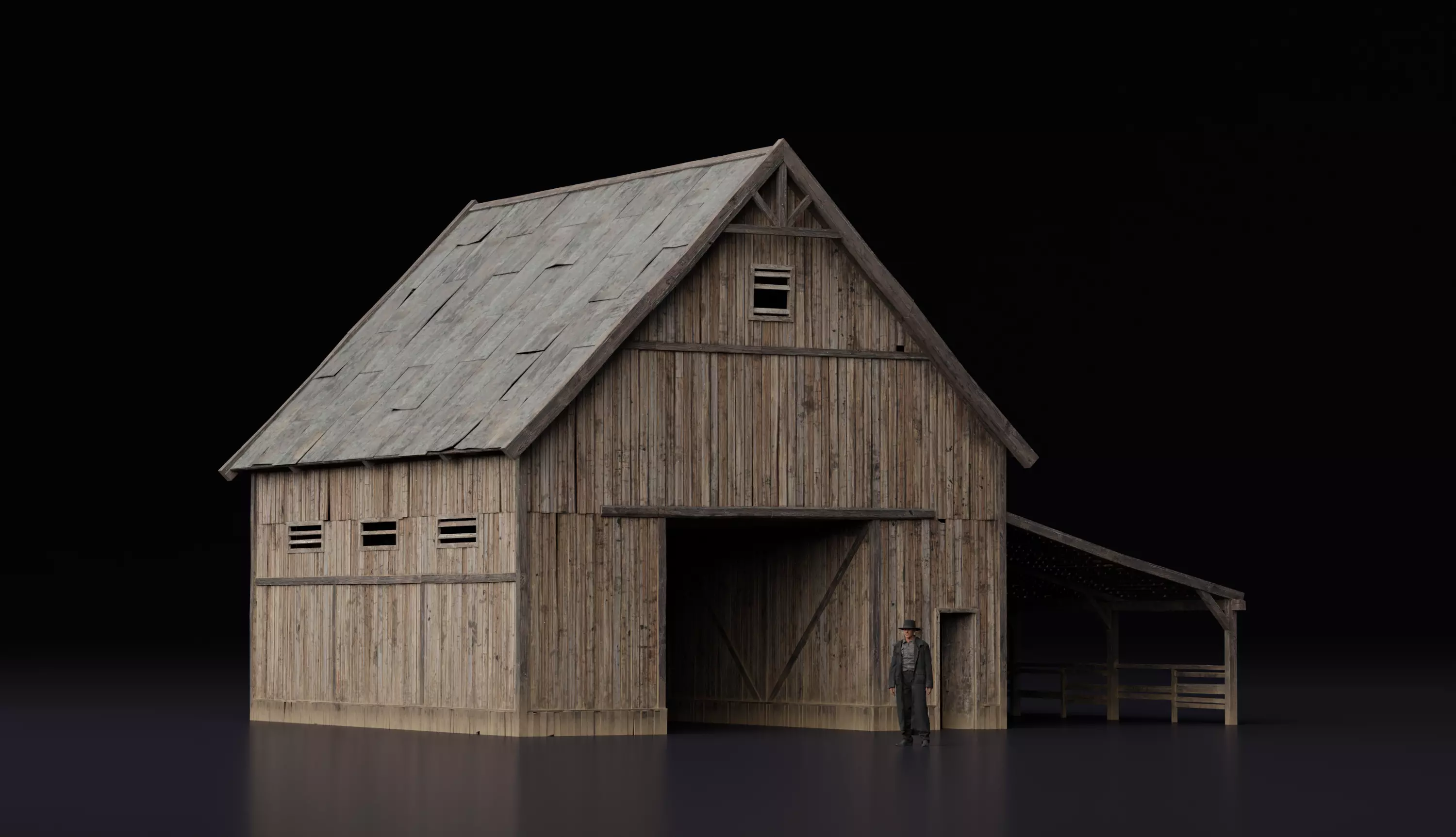 Wild West Building Barn A 3D model_0