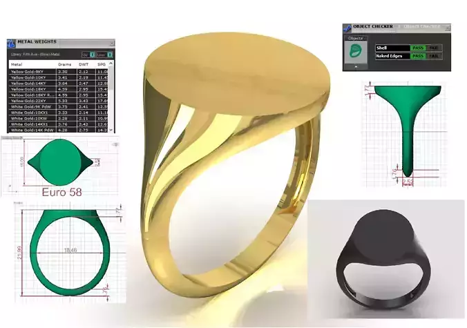 Mens Gold stl 3dm Ring mr0301 3D print model