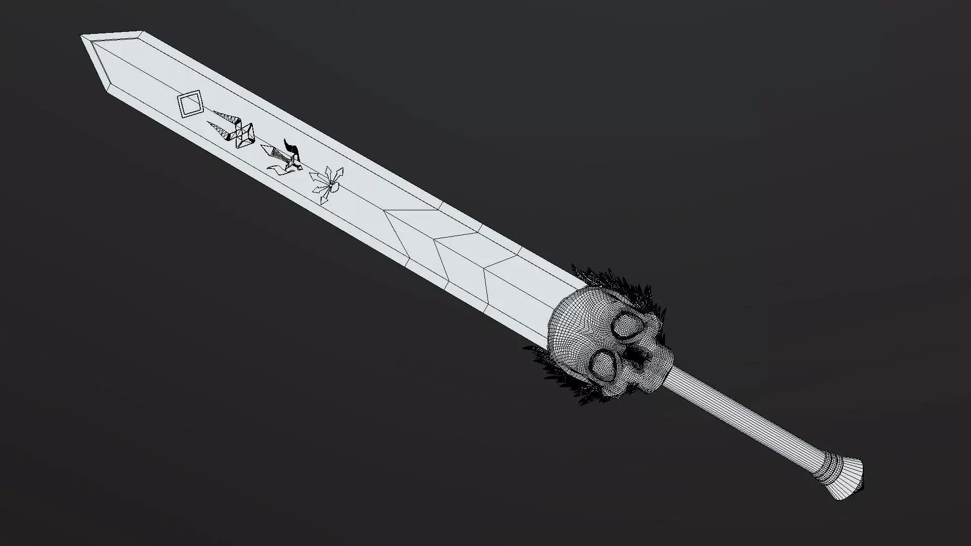 Stygius the Blade of the Underworld Low-poly 3D model_2