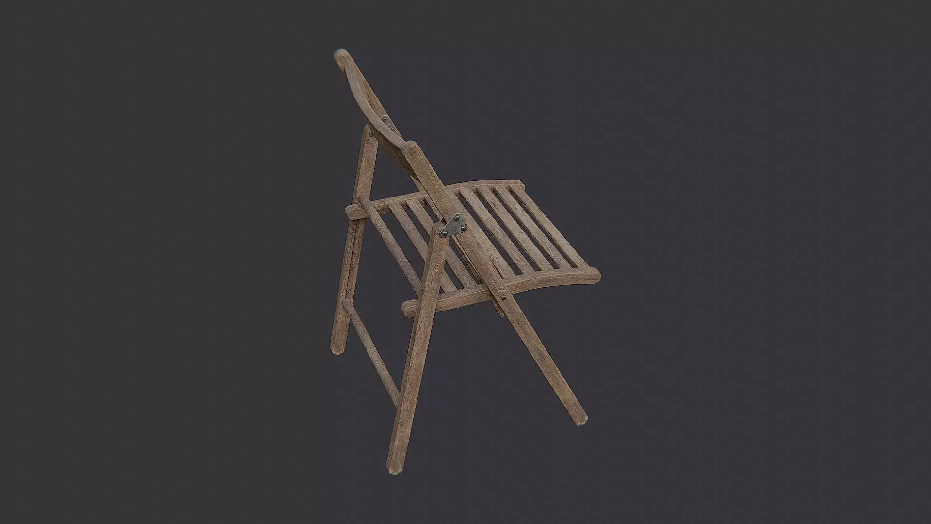 Folding Wooden Chair Low-poly 3D model_0