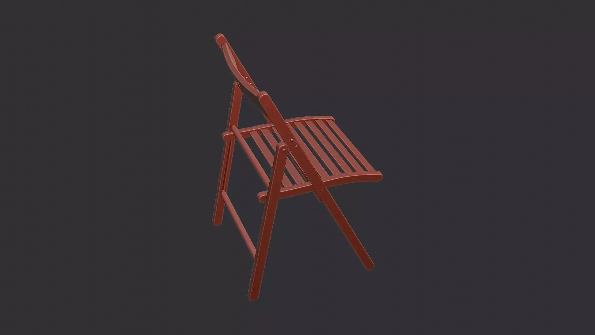 Folding Wooden Chair Low-poly 3D model_6
