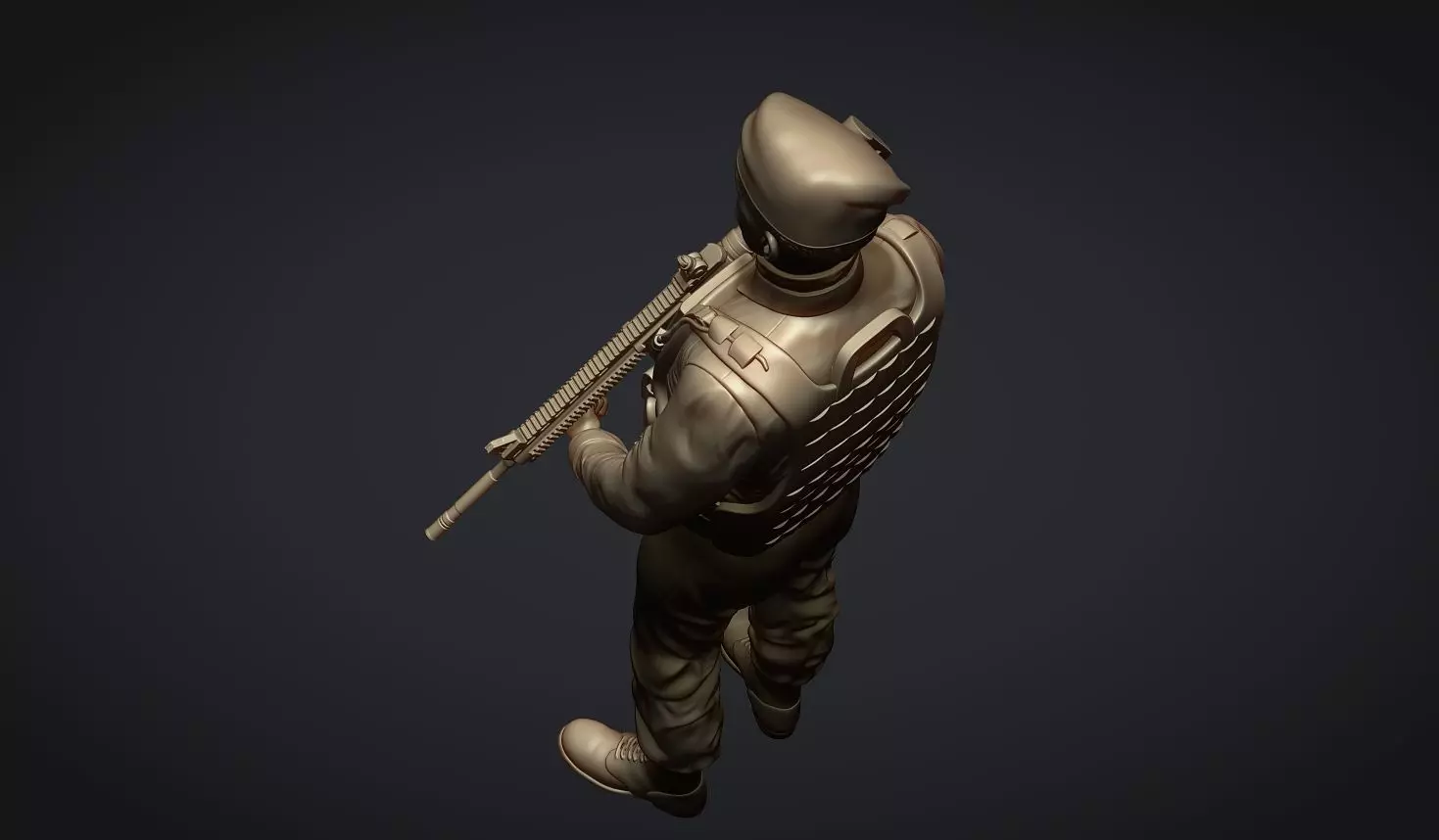 Commando Soldier Statue 3D Model for 3D Printing Ready STL OBJ  3D print model_7