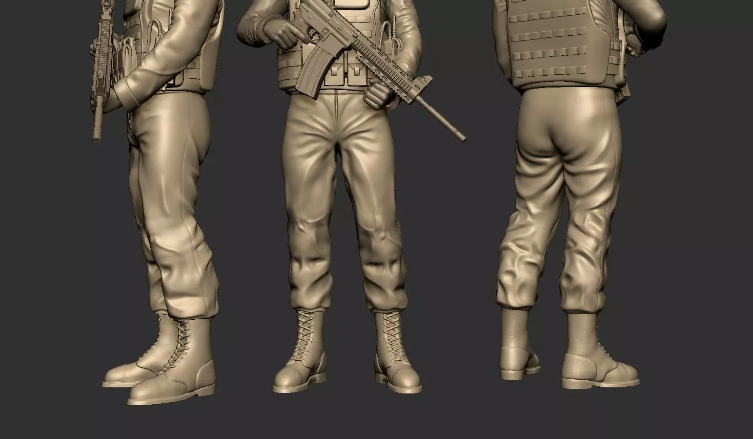 Commando Soldier Statue 3D Model for 3D Printing Ready STL OBJ  3D print model_5