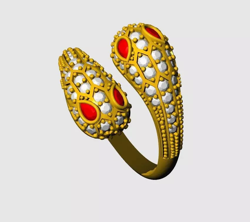 3D Printable Double Snake Ring 3D print model_3