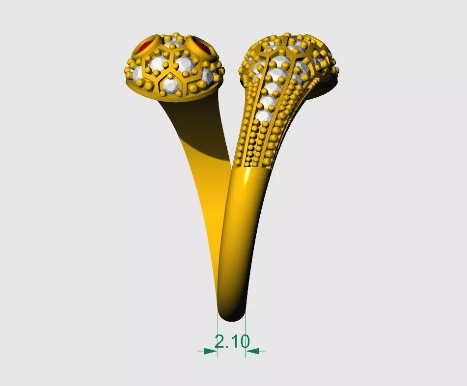 3D Printable Double Snake Ring 3D print model_2