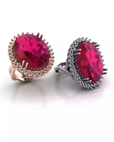 oval halo cluster jewelry ring