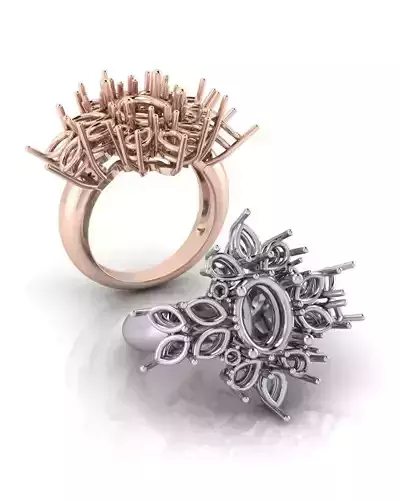 oval and marquise jewelry ring