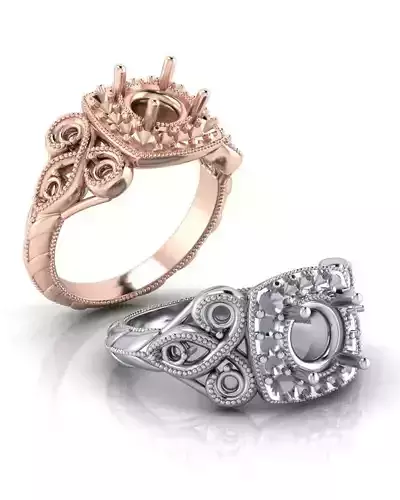 round halo engagement jewelry ring 