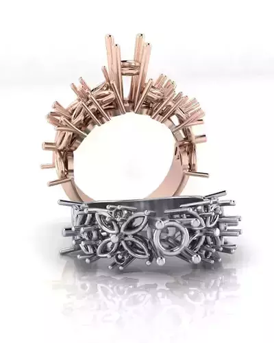 solitaire and marquise jewelry ring 