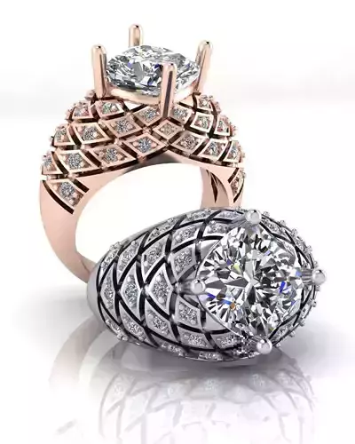 cushion solitaire high jewelry ring 