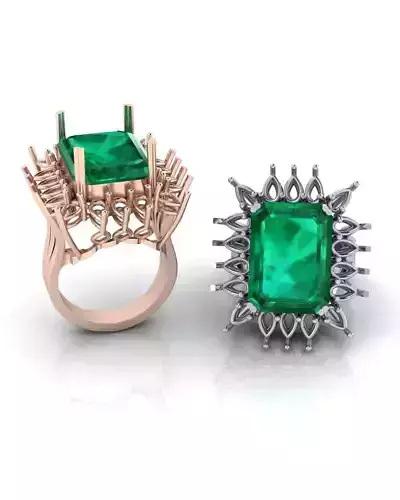 emerald halo pear high jewelry ring