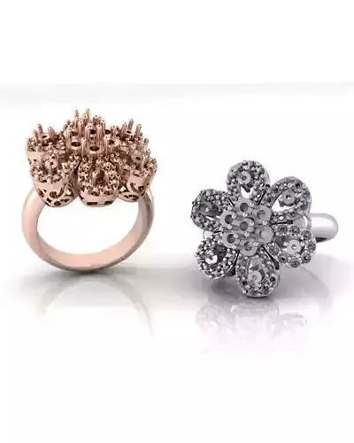 flower setting solitaire jewelry ring 