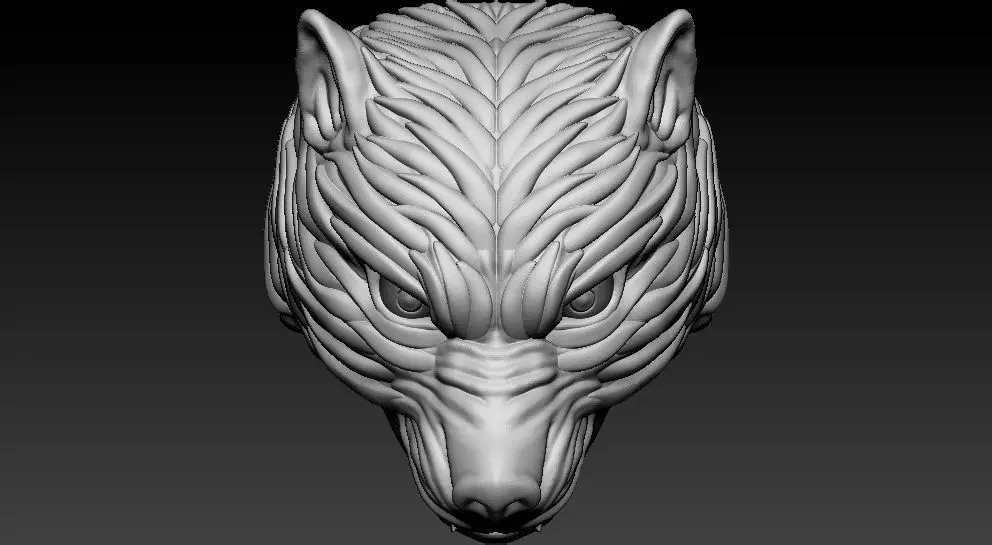 Wolf Ring 3D print model_1