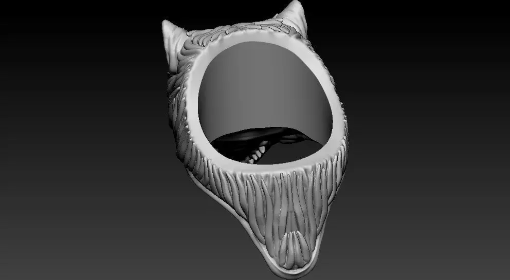 Wolf Ring 3D print model_5