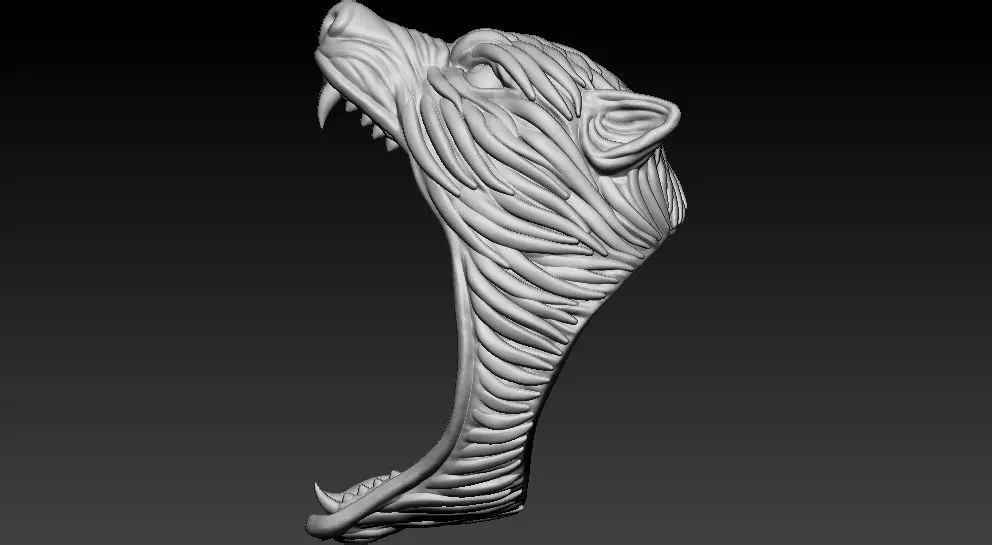 Wolf Ring 3D print model_3