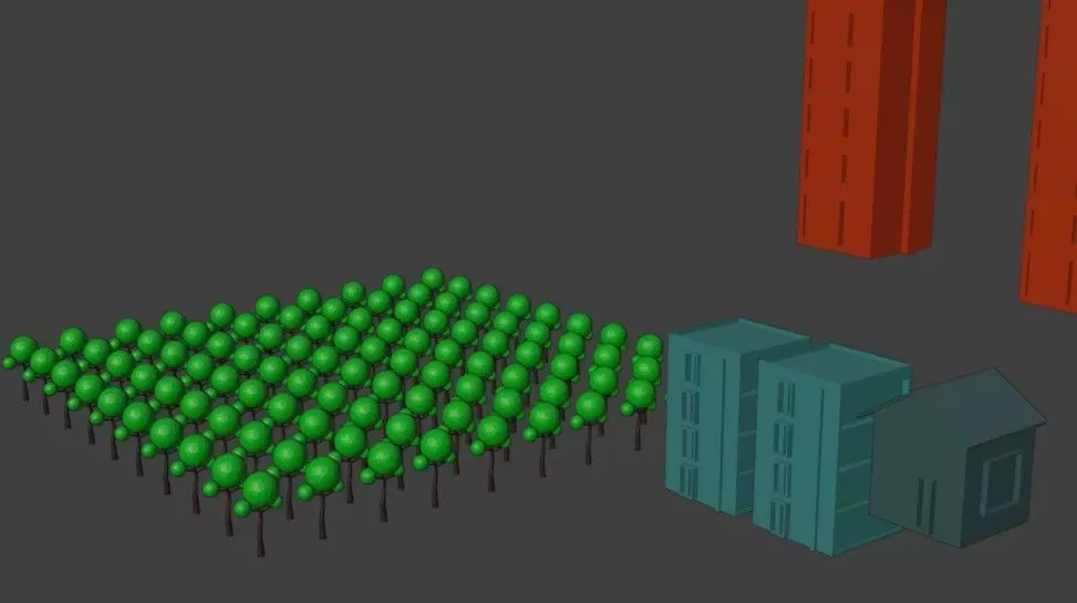 City Pack Eiffel Tower Buildings  Trees Low Poly blend obj fbx Low-poly 3D model_3