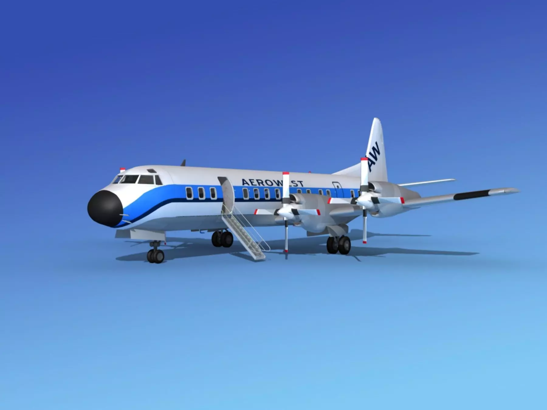 Lockheed L-188 Electra HP Aero West 3D model