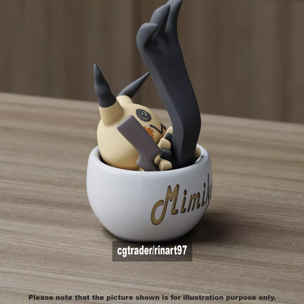 Mimikyu chill cup 3D print model_9