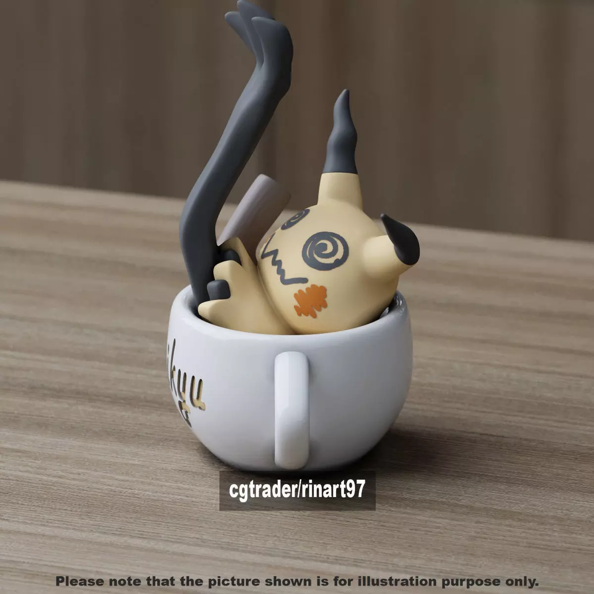Mimikyu chill cup 3D print model_4
