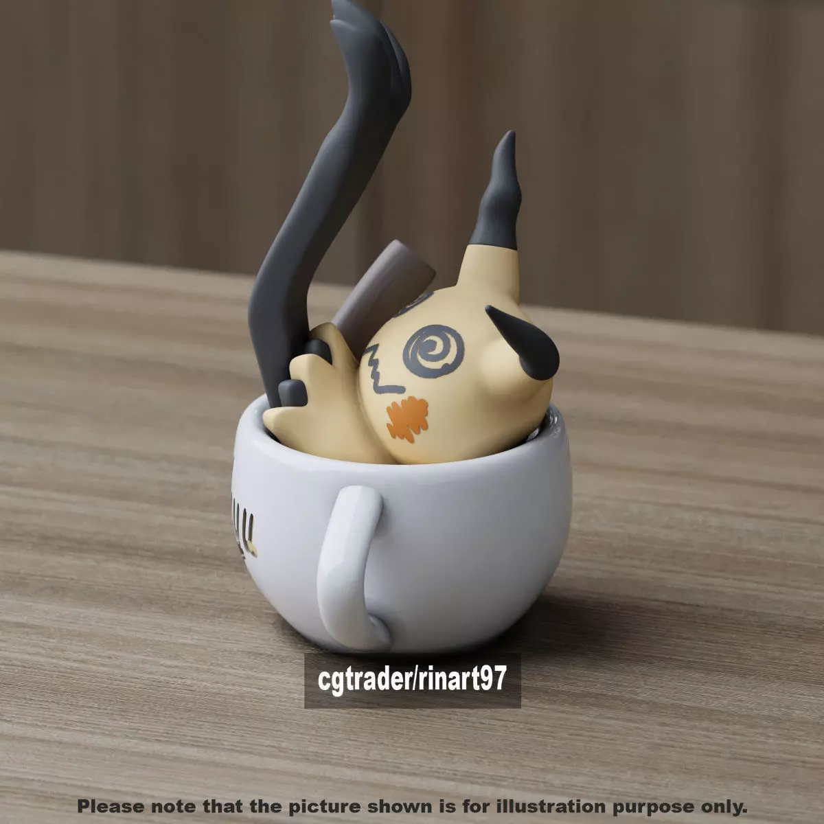 Mimikyu chill cup 3D print model_5
