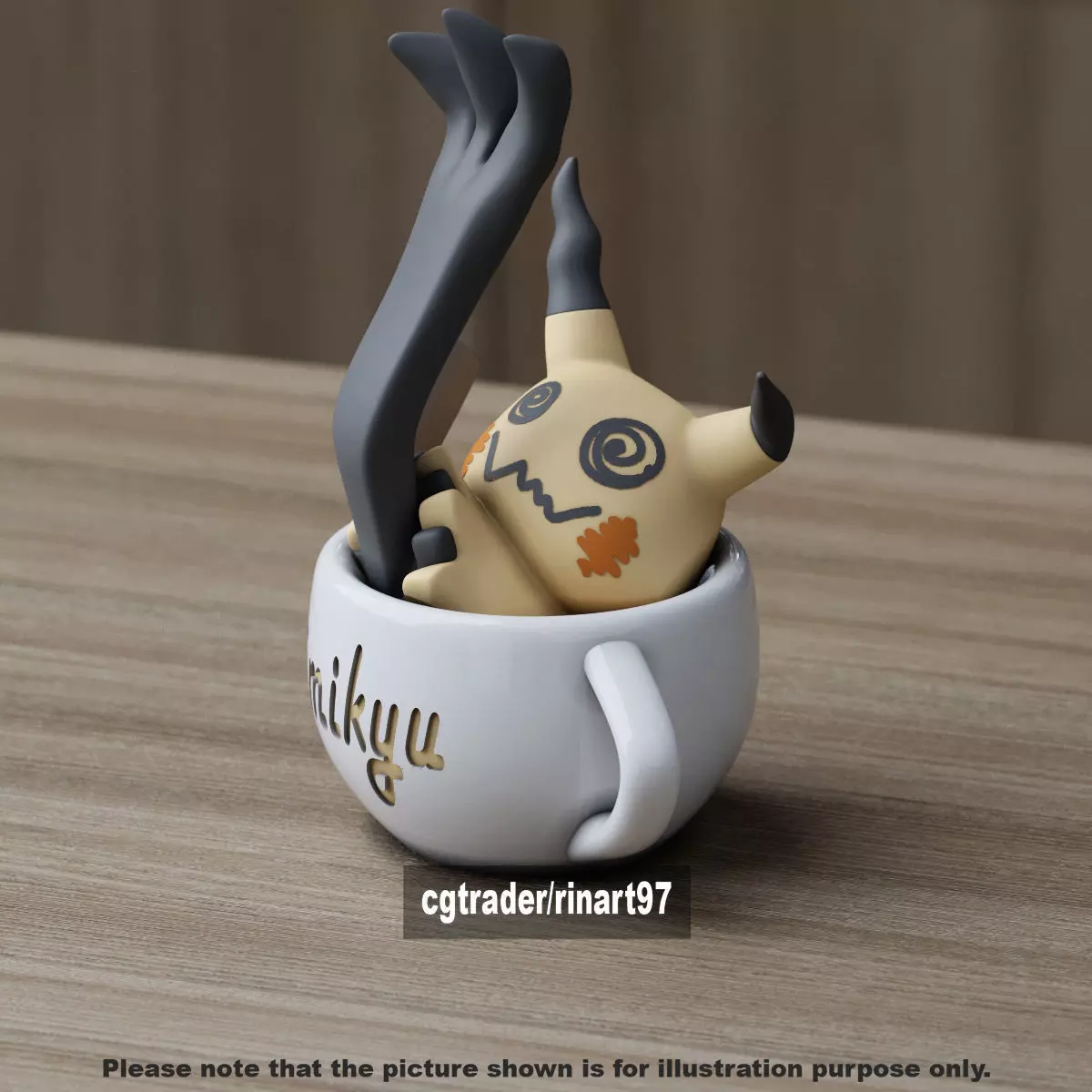 Mimikyu chill cup 3D print model_0