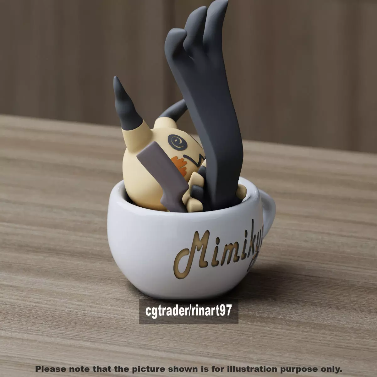 Mimikyu chill cup 3D print model_8