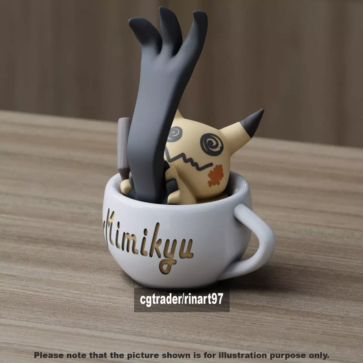 Mimikyu chill cup 3D print model_6