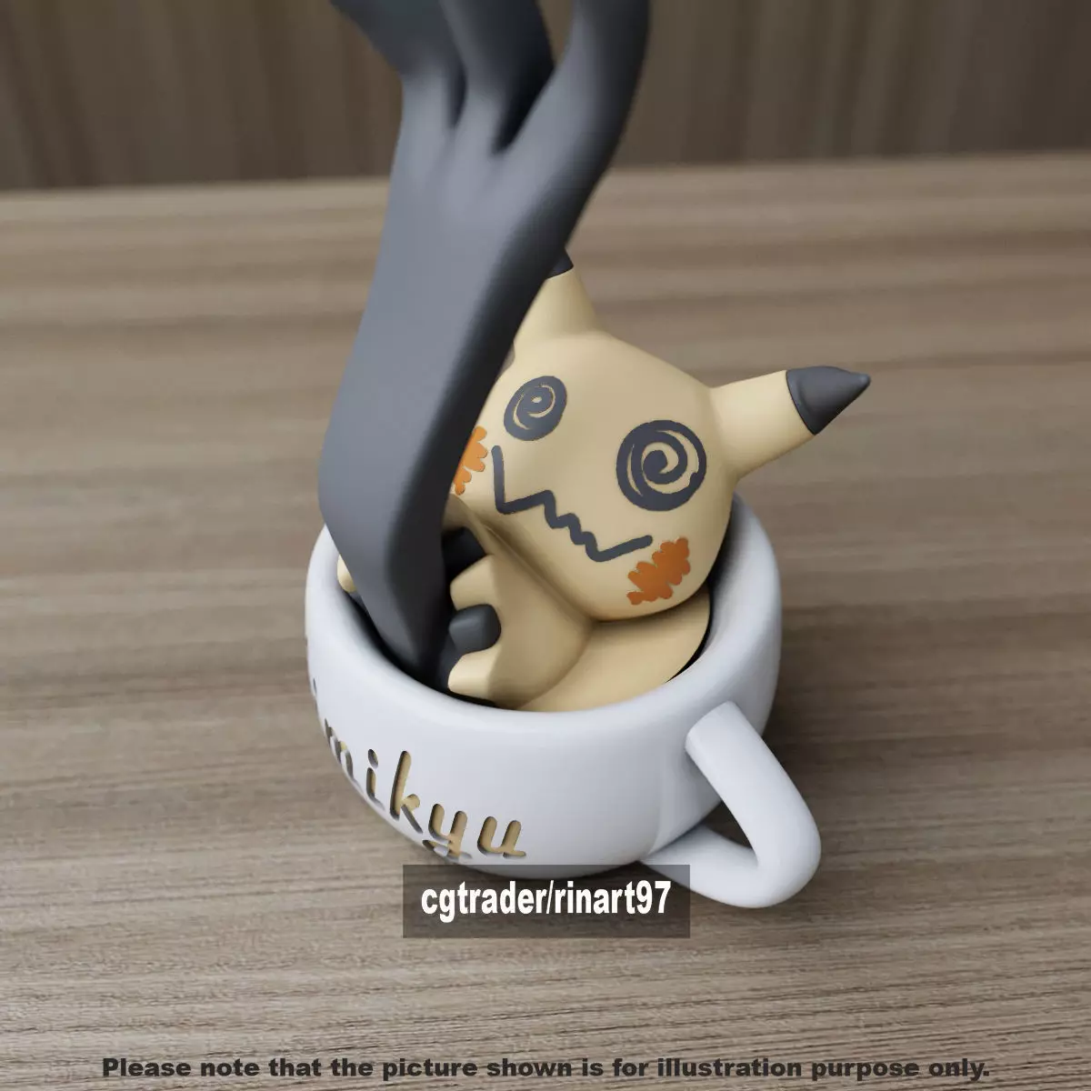 Mimikyu chill cup 3D print model_1
