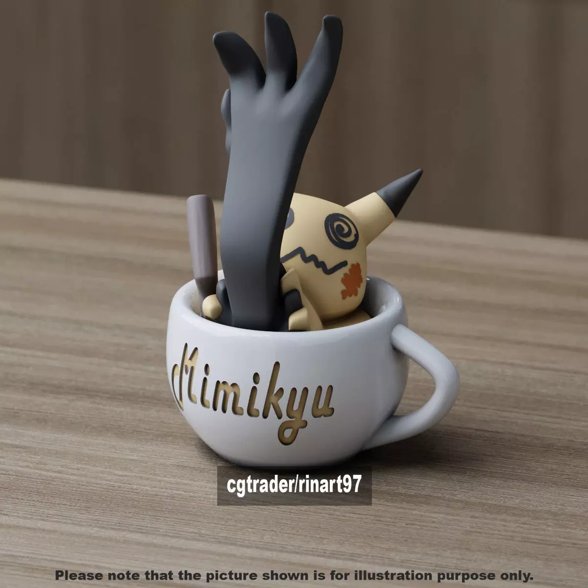 Mimikyu chill cup 3D print model_7