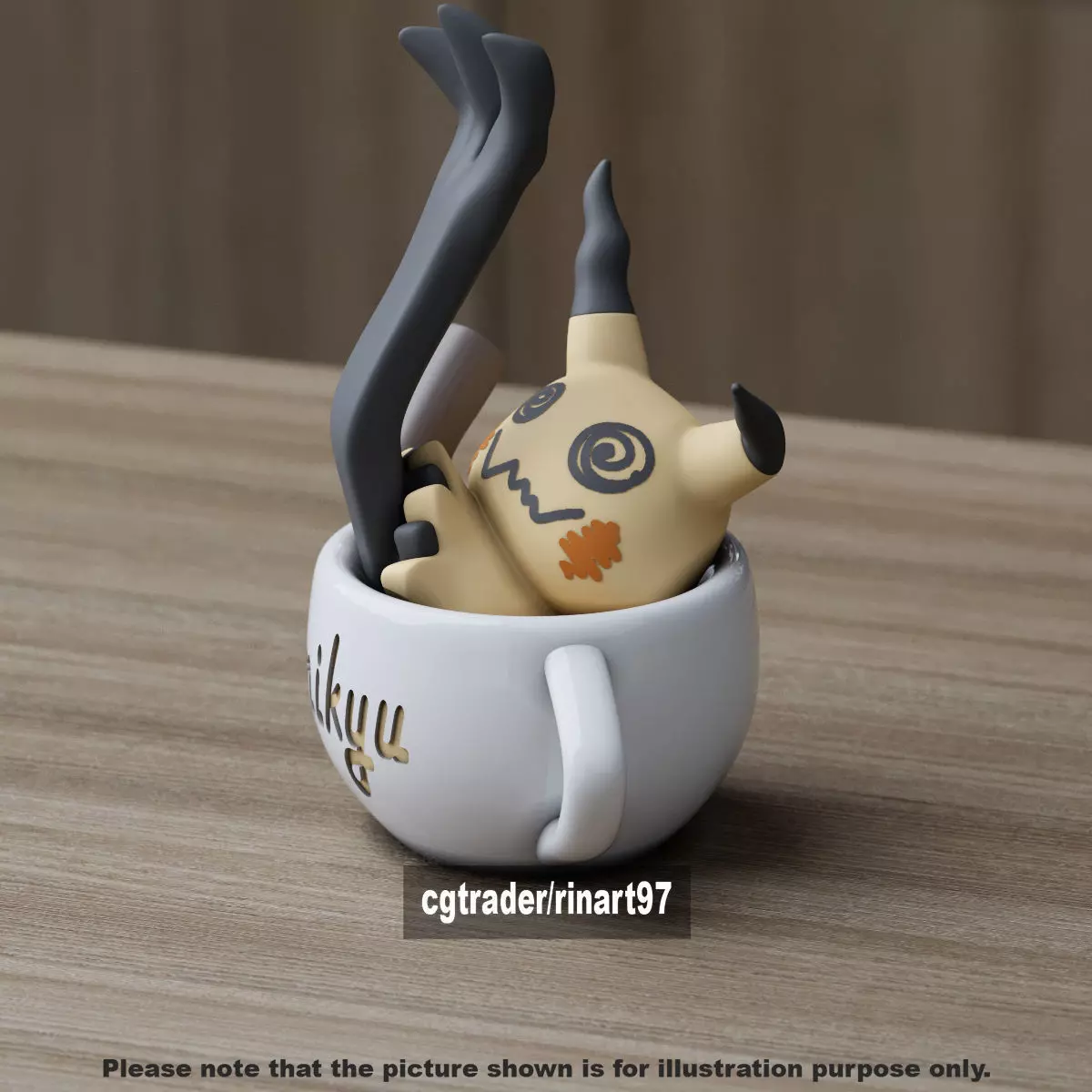 Mimikyu chill cup 3D print model_3