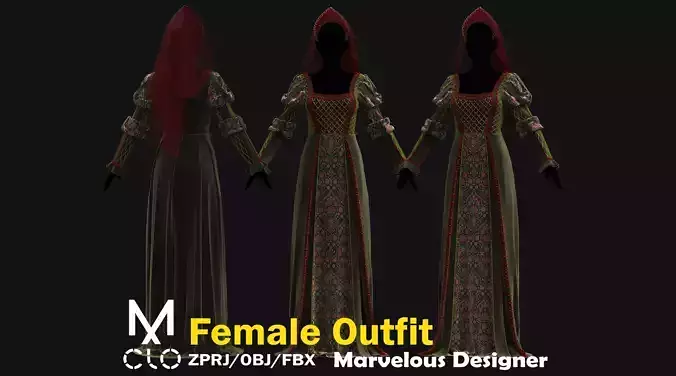 Female Medieval Dress-M