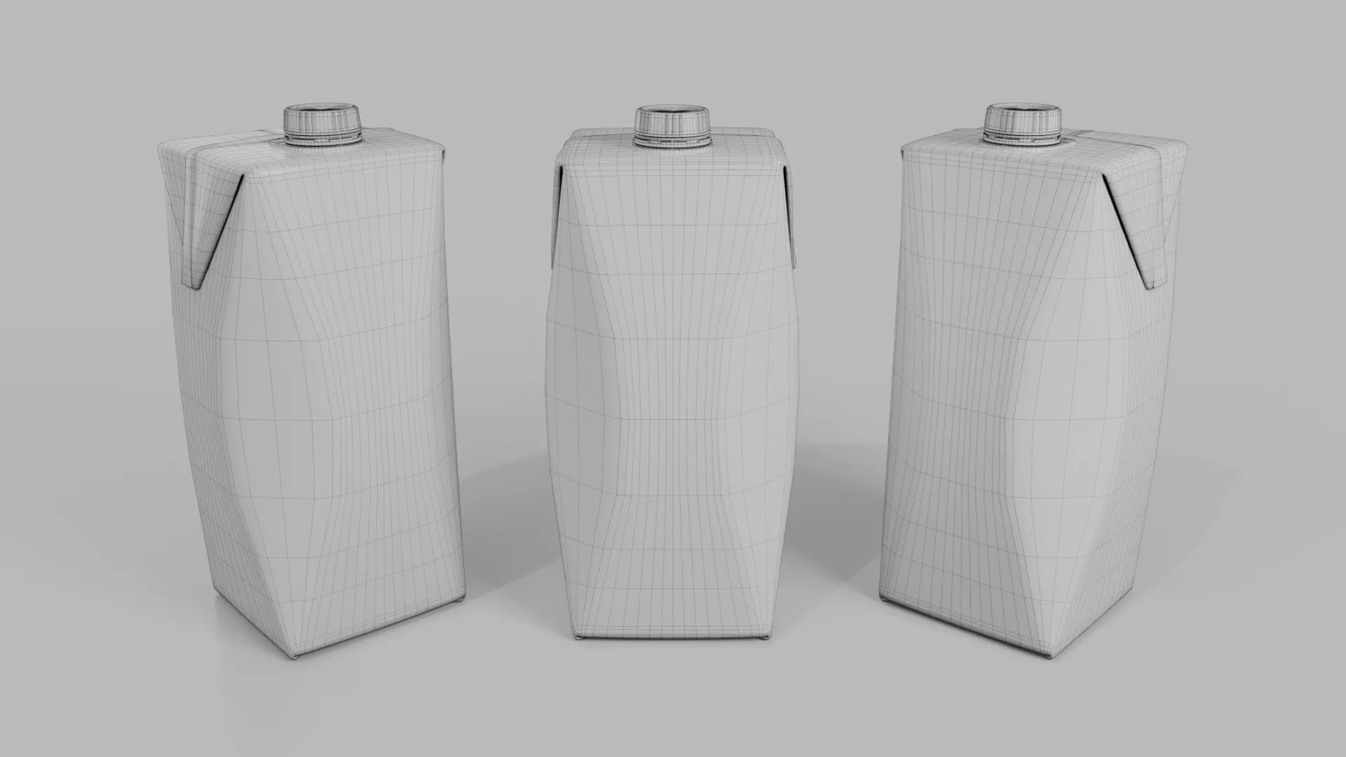 Beverage Carton 750 ml- Customizable Prism Drink Box 3D model_15