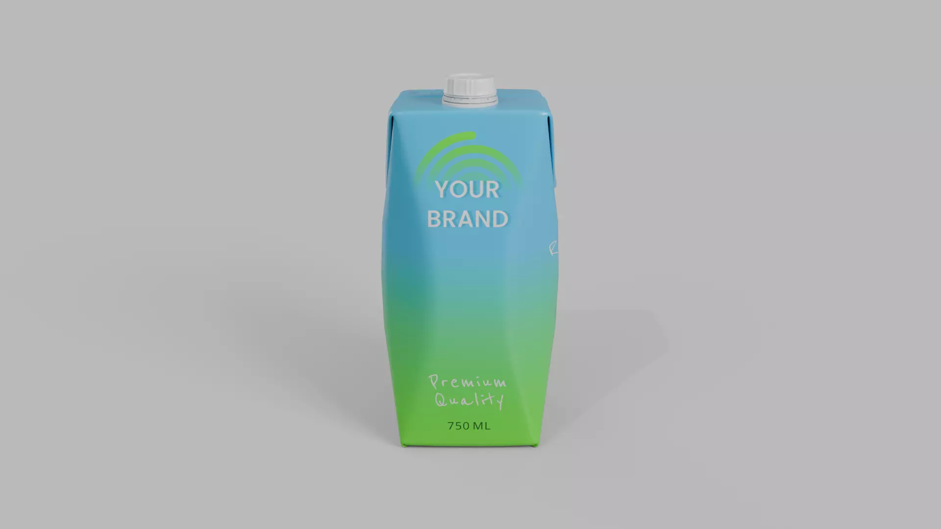 Beverage Carton 750 ml- Customizable Prism Drink Box 3D model_2