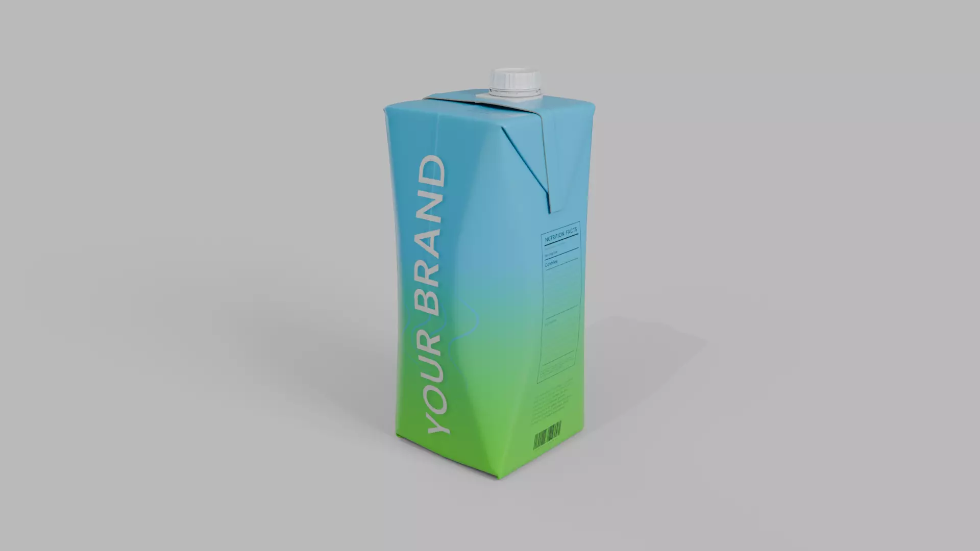Beverage Carton 750 ml- Customizable Prism Drink Box 3D model_4